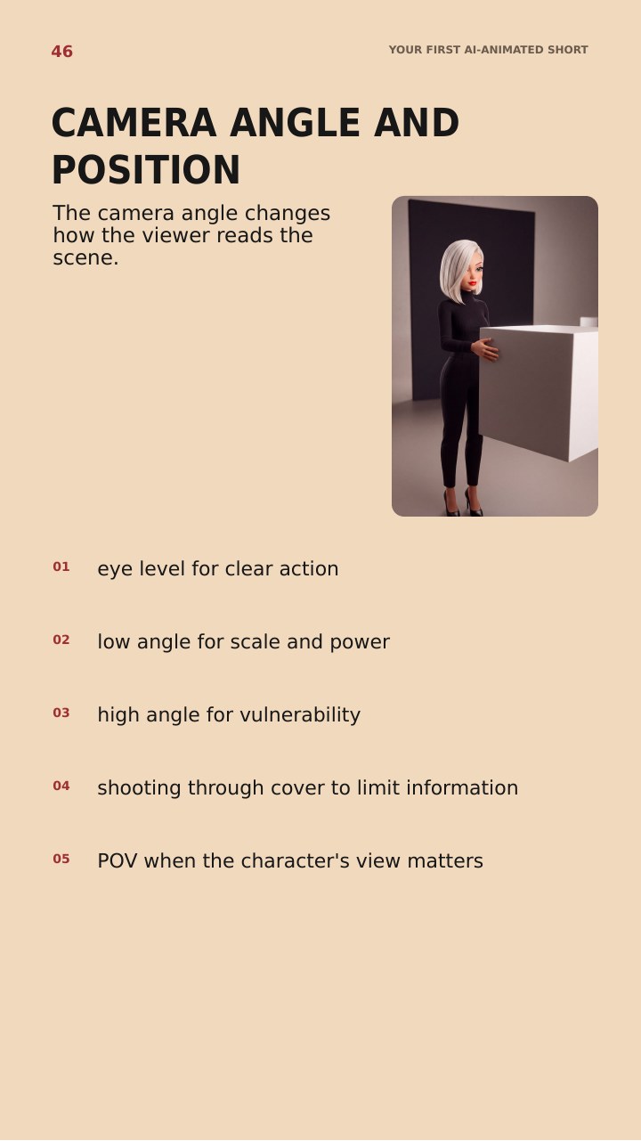 Guide page: camera angle and position